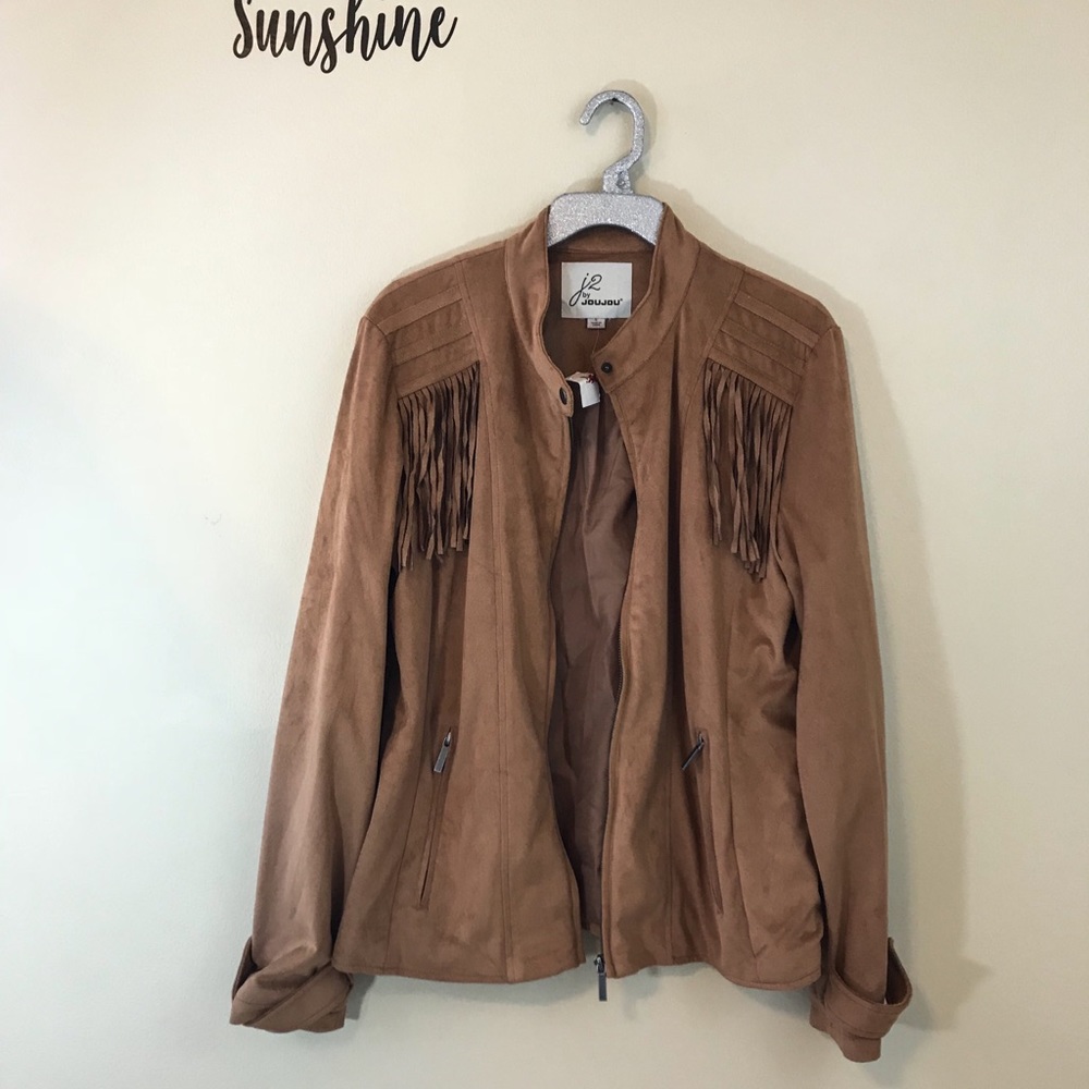 Brand New w/tags Jou Jou Brand Suede Fringe Jacket